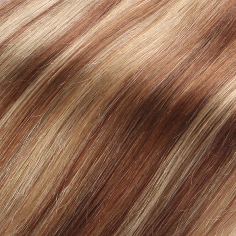 Chestnut Brown Balayage (#6t6/18) Nano-Rings Extensions European Hair by Sam Conan ™