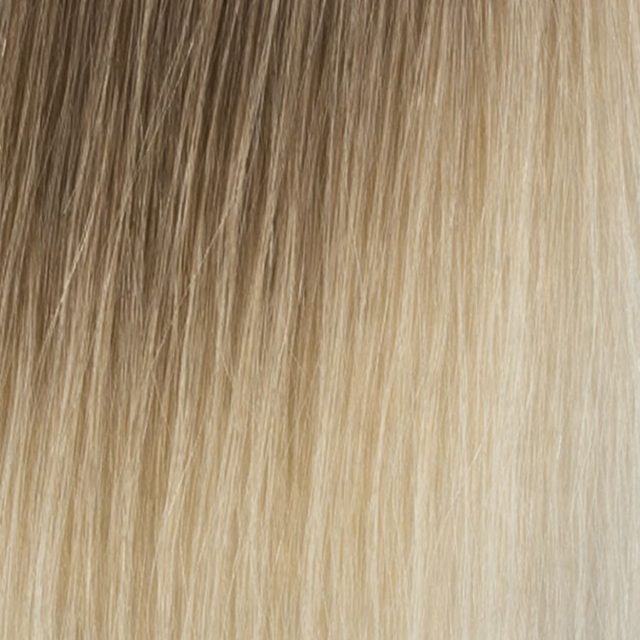 Rooted Dark Blonde to Light Ash Blonde (#B7T60A) Invisible Wire Extensions – European Hair – Sam Conan™