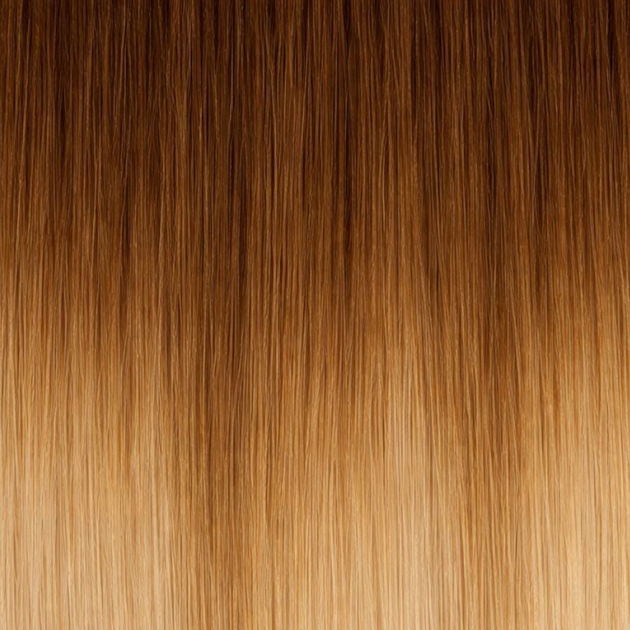 Warm Chestnut Brown to Golden Blonde (#T4122) Invisible Tape-In Extensions – European Hair – Sam Conan™