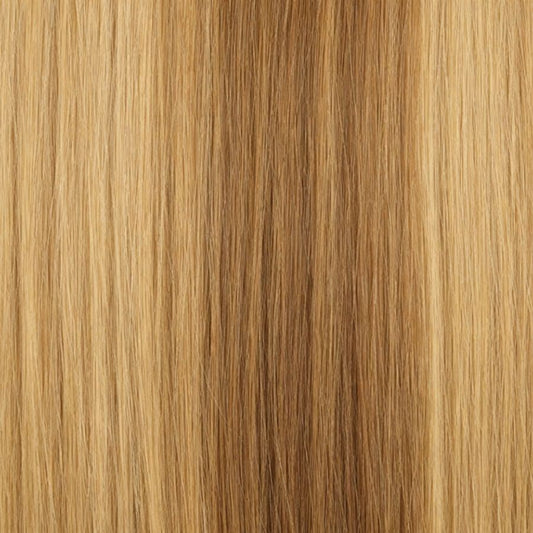 Light Blonde with Medium Brown Blend (#P8/10B) Invisible Tape-In Extensions – European Hair – Sam Conan™