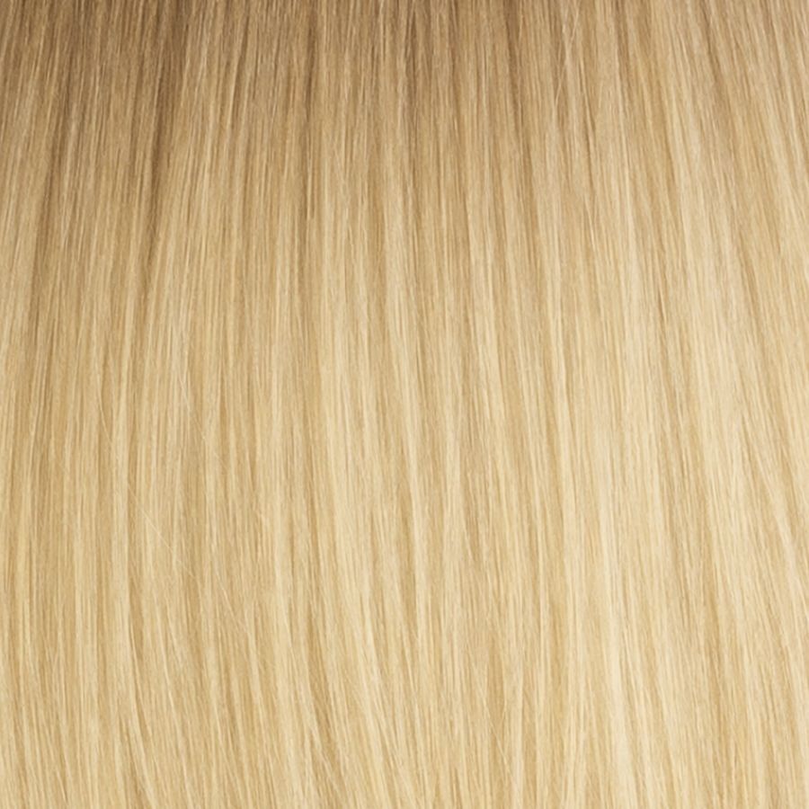 Rooted Light Blonde to Golden Blonde (#R11/12) Invisible Tape-In Extensions – European Hair – Sam Conan™