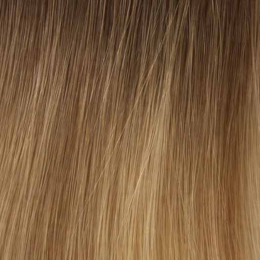 Medium Brown to Light Blonde Blend (#B4T8/10E) Invisible Wire Extensions – European Hair – Sam Conan™