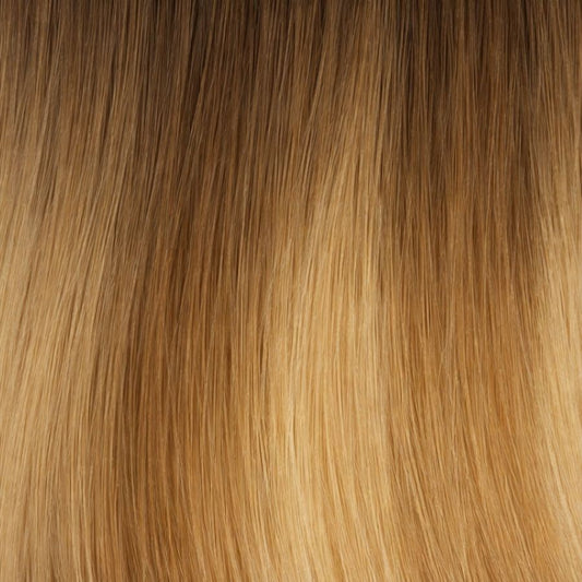 Medium Brown to Light Natural Blonde Blend (#B6T7/20) Micro-Loop Extensions – European Hair – Sam Conan™
