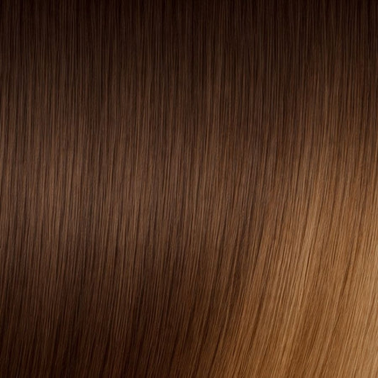 Deep Chestnut Brown to Warm Caramel (#T3/8) Invisible Tape-In Extensions – European Hair – Sam Conan™