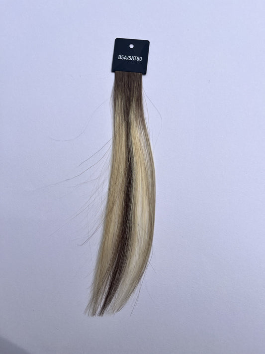 Rooted Medium Brown to Light Ash Blonde (#B5A/5AT60) Fusion Extensions – European Hair – Sam Conan™