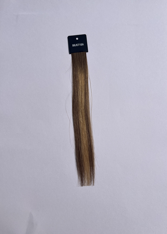 Medium Brown to Ash Blonde Blend (#B6/6T10A) Invisible Tape-In Extensions – European Hair – Sam Conan™