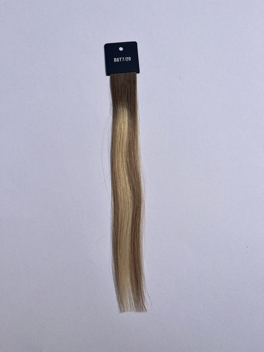 Medium Brown to Light Natural Blonde Blend (#B6T7/20) Invisible Tape-In Extensions – European Hair – Sam Conan™