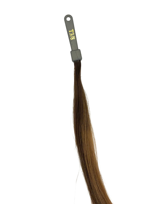 Deep Chestnut Brown to Warm Caramel (#T3/8) Color swatch